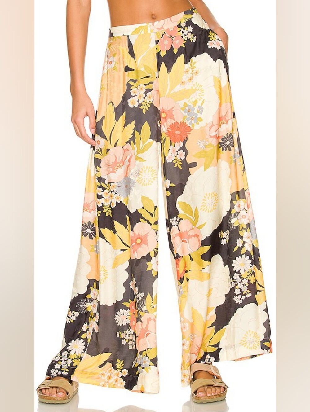 Spell & The Gypsy Collective Tyler Floral Bohemian 70s Wide Leg Pants Size XS